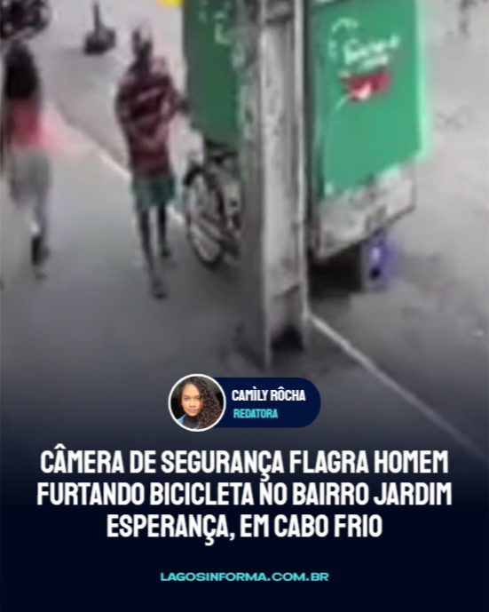 Câmera de segurança flagra homem furtando bicicleta no bairro Jardim