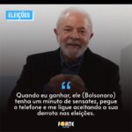 JÁ GANHOU? Lula diz esperar telefonema de Bolsonaro caso vença as eleições