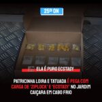 🎶 ELA É PURO ÊXTASE | Patricinha loira e tatuada é pega com carga de ‘Ziplock’ e ‘Ecstasy’ no Jardim Caiçara em Cabo Frio, venda seria em Shows de eletrônica na Região dos Lagos. Veja o vídeo: