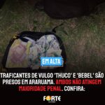 Traficantes de vulgo ‘Thuco’ e ‘Bebel’ são presos em Araruama. Ambos não atingem maioridade penal, mas anotam passagens no submundo do crime. Entenda o caso: