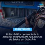 Polícia Militar apreende farto material entorpecente no Caminho de Búzios em Cabo Frio