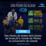São Pedro da Aldeia terá shows de Onze:20 e Xande de Pilares no aniversário da cidade