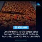 Casal é preso na Via Lagos após transportar mais de 20 quilos de Maconha para São Pedro da Aldeia