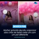 Mulher grávida decidiu organizar dois chás de bebê cada um com um pai diferente