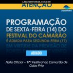 Nota Oficial – 17º Festival do Camarão de Cabo Frio