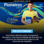 Inscrições abertas para o programa Pioneiros: uma oportunidade de imersão no universo do saneamento básico e do mercado de trabalho