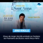 Show de Jorge Vercillo embala os Festejos da Padroeira de Búzios nesta terça-feira