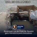 Buraco em rua da Praia do Siqueira gera transtorno para moradores