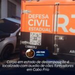 Corpo em estado de decomposição é localizado com auxílio de cães farejadores em Cabo Frio
