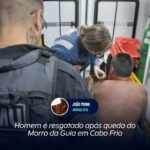 Homem é resgatado após queda do Morro da Guia em Cabo Frio