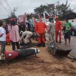 Colisão entre carro e moto na reta da Marina deixa motociclista ferido e provoca congestionamento