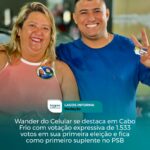 Wander do Celular se destaca em Cabo Frio com votação expressiva de 1.533 votos em sua primeira eleição e fica como primeiro suplente no PSB