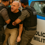 Homem se revolta, quebra viatura da PM e vai parar atrás das grades em Arraial do Cabo