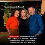 Daniela Soares recebe no camarote da Expo Araruama o candidato a deputado estadual, Paulo Melo investigado por abuso sexual contra a própria neta