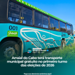 Arraial do Cabo terá transporte municipal gratuito no primeiro turno das eleições de 2026