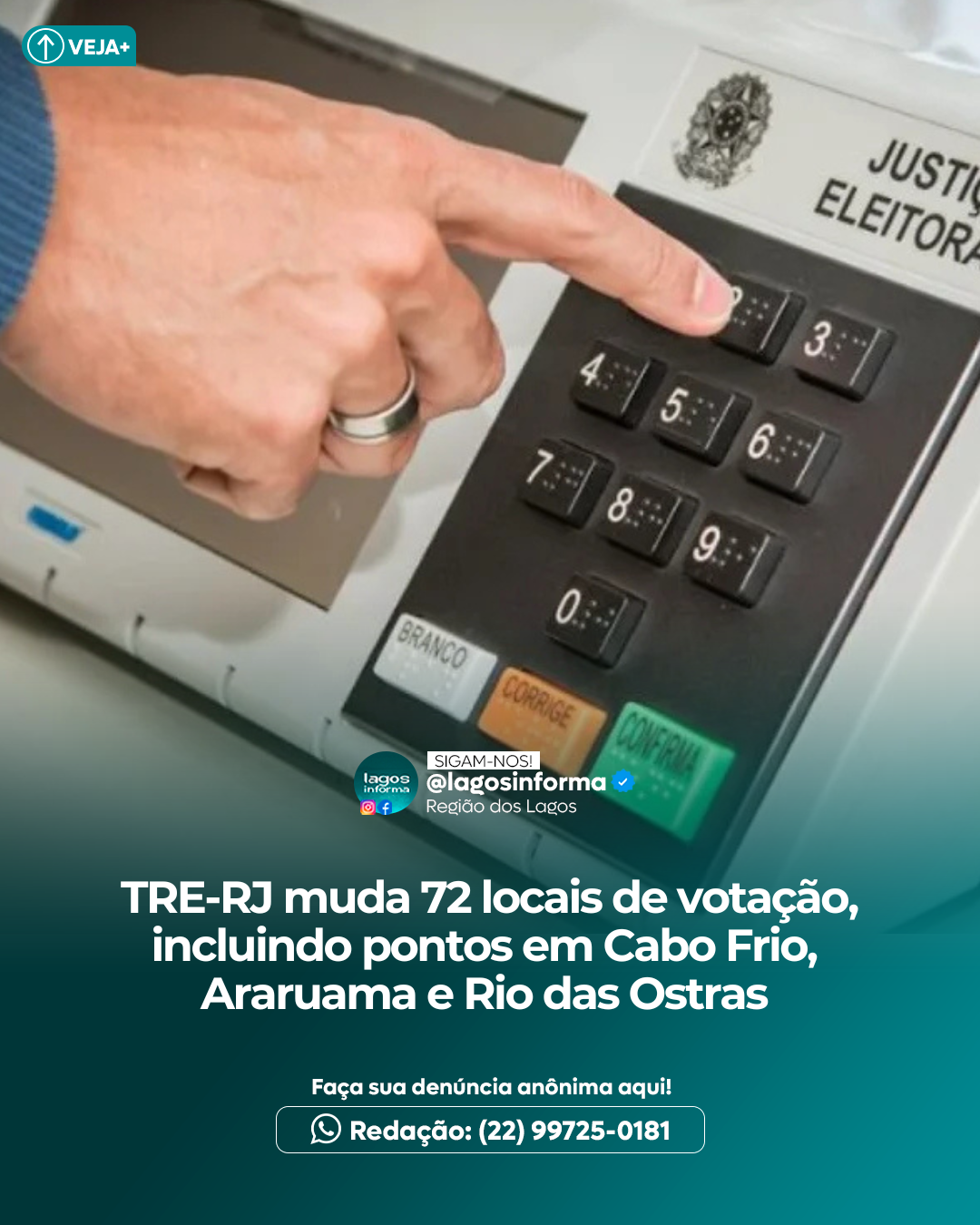 TRE-RJ muda 72 locais  de votação, incluindo pontos  em  Cabo Frio, Araruama e Rio das Ostras