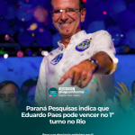 Paraná Pesquisas indica que Eduardo Paes pode vencer no 1° turno no Rio