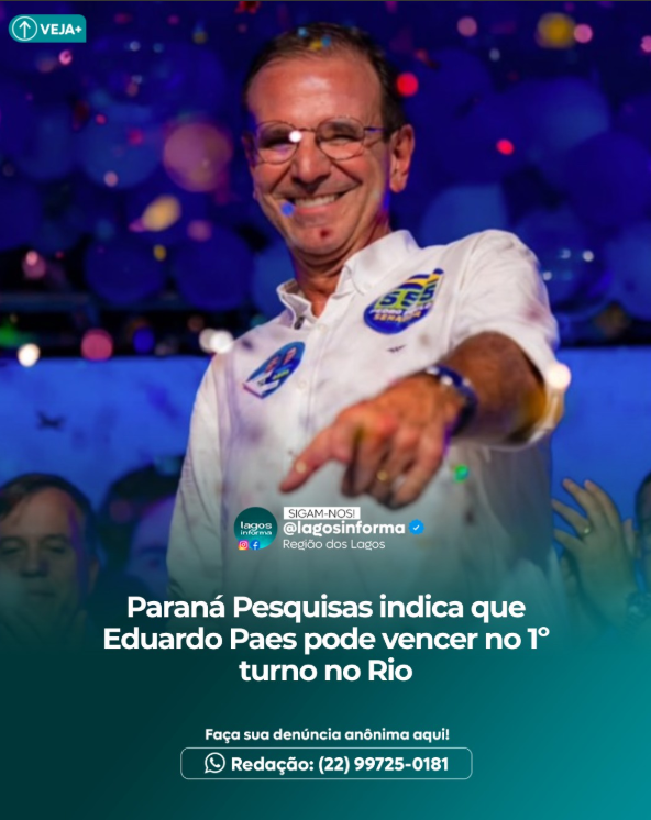 Paraná Pesquisas indica que Eduardo Paes pode vencer no 1° turno no Rio