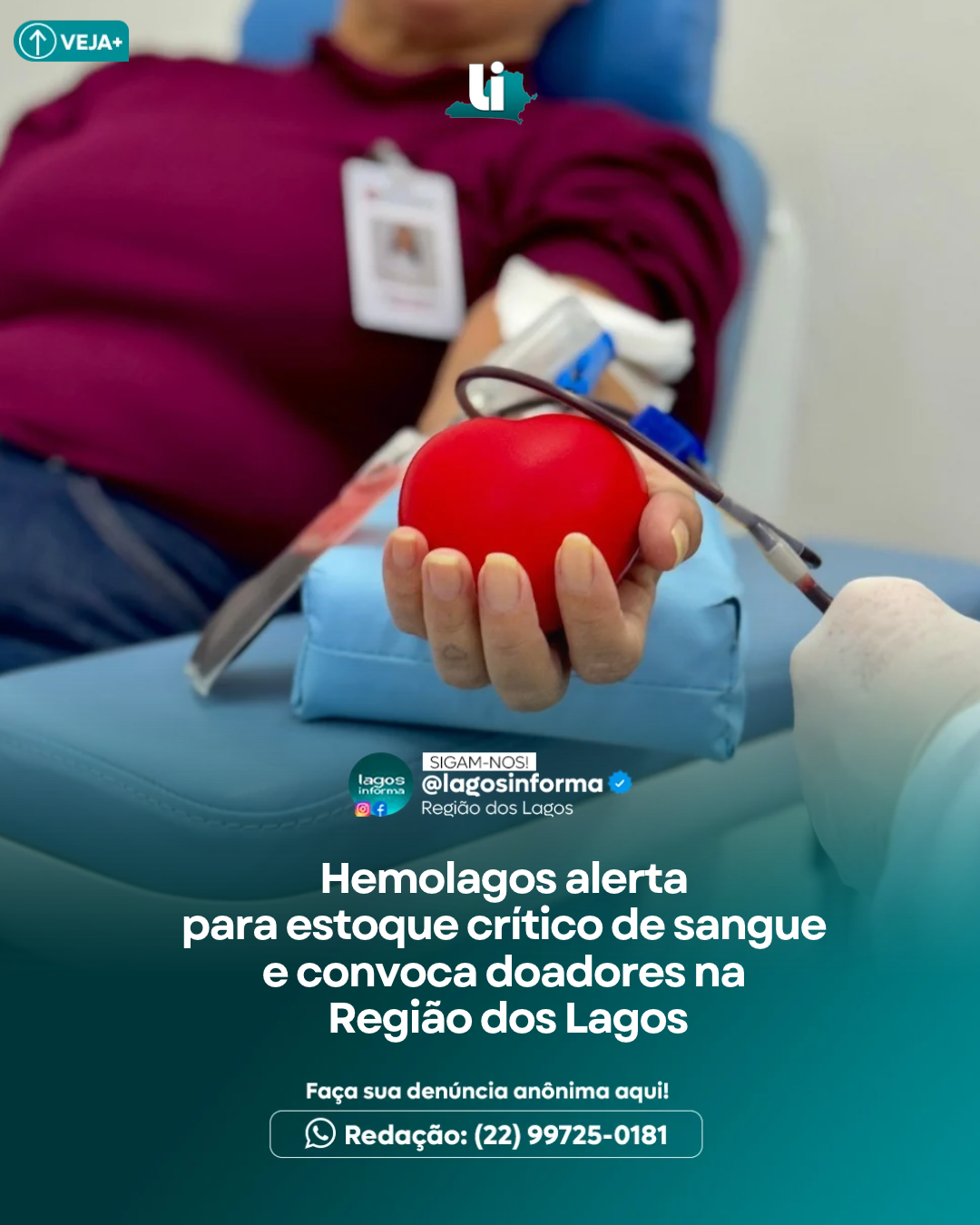 Hemolagos alerta para estoque crítico de sangue e convoca doadores na Região dos Lagos