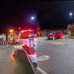 Carro com quatro adolescentes bate em poste durante a madrugada em Araruama